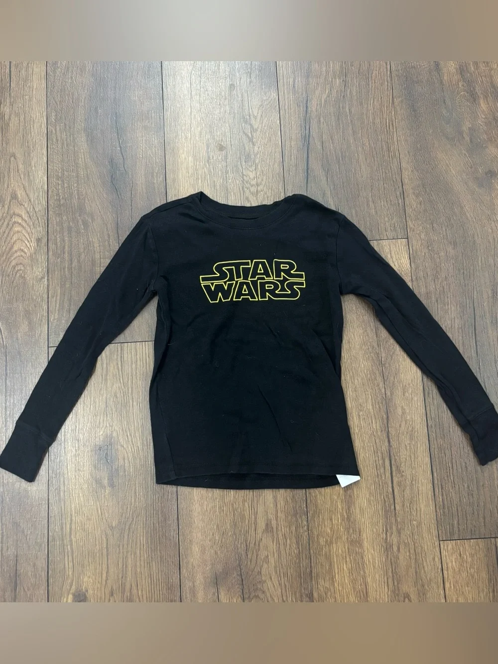 Gap Organic Cotton Black Star Wars Long Sleeve Pajama Sleep Shirt, Size 10